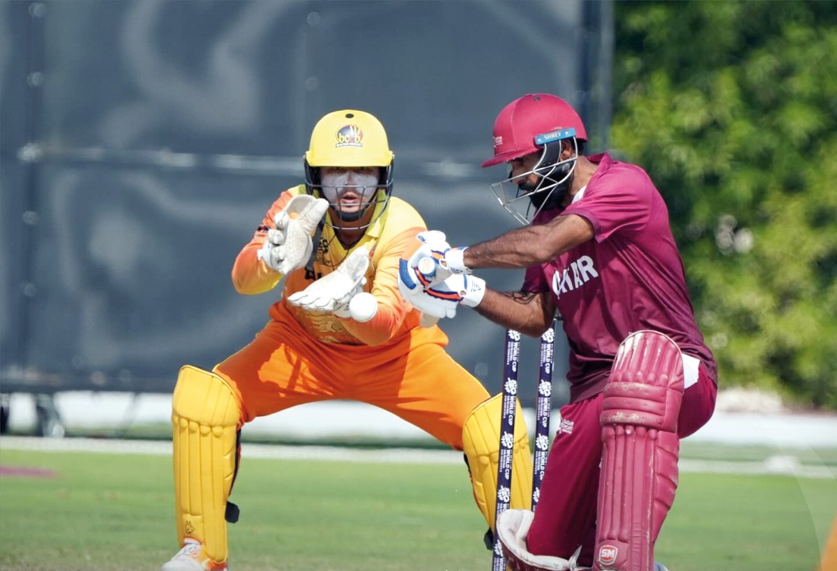 Action during the match between Qatar and Bhutan. 