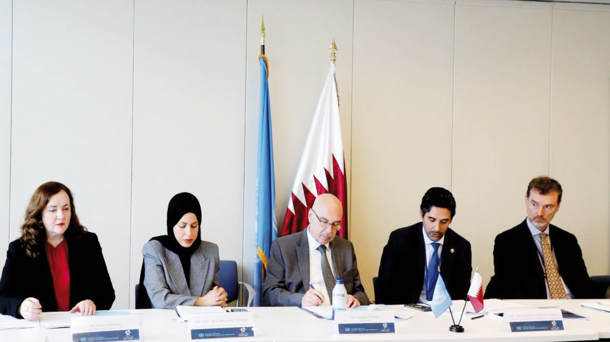 Permanent Representative of the State of Qatar to the United Nations H E Sheikha Alya Ahmed bin Saif Al Thani and Special Envoy of the Minister of Foreign Affairs H E Ambassador Faisal bin Abdullah Al Hanzab participated in the Sixth High-Level Strategic Dialogue held in New York.