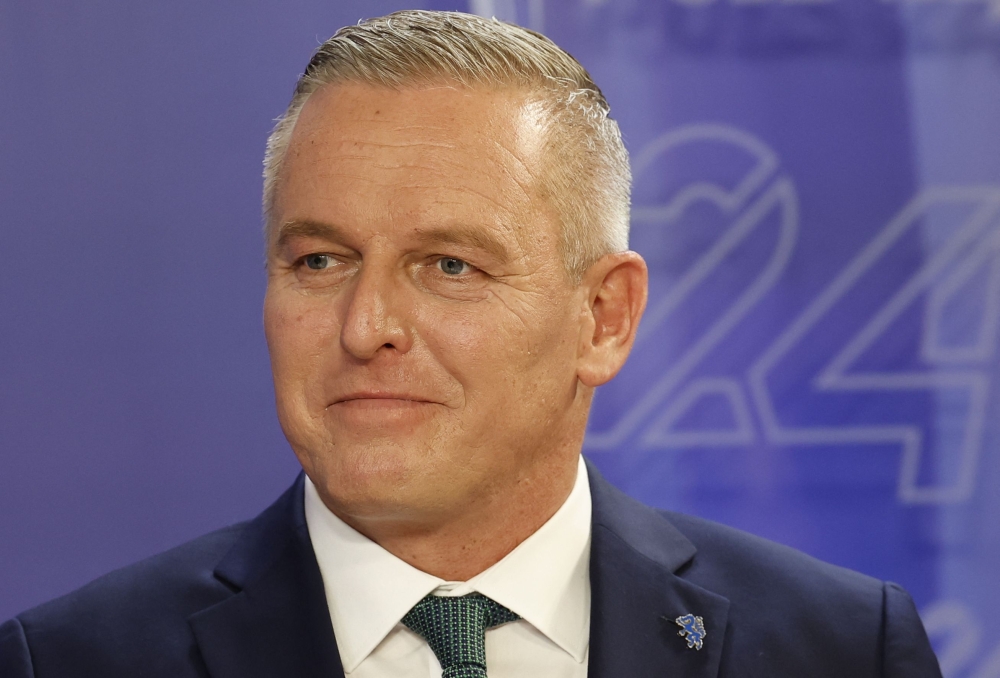 Mario Kunasek of the Freedom Party of Austria (FPOE) is pictured after regional elections in Graz, Austria on November 24, 2024. (Photo by Erwin Scheriau / APA / AFP) 