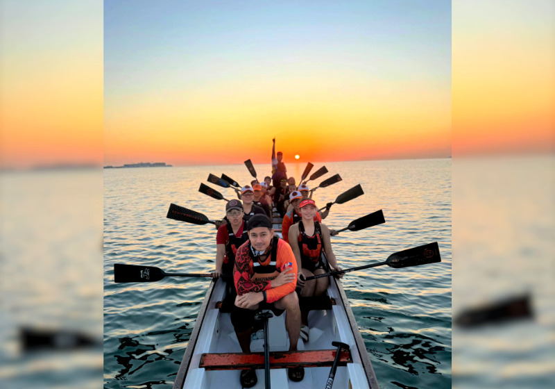 Masterpiece Dragon Boat Team-Qatar holding a training session.