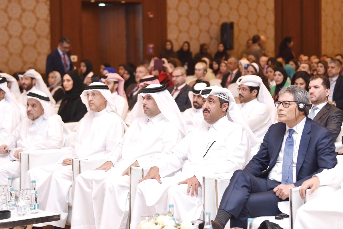 Senior Executive Vice President – QNB Group Corporate and Institutional Bankings, Khalid Ahmed Al Sada, along with other officials attending the conference.