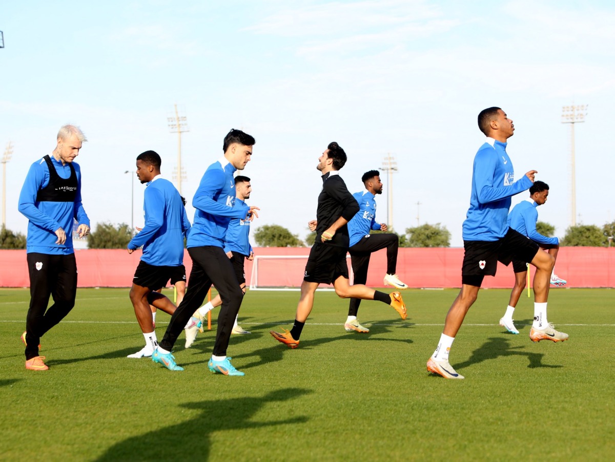 Al Rayyan players during a training session.