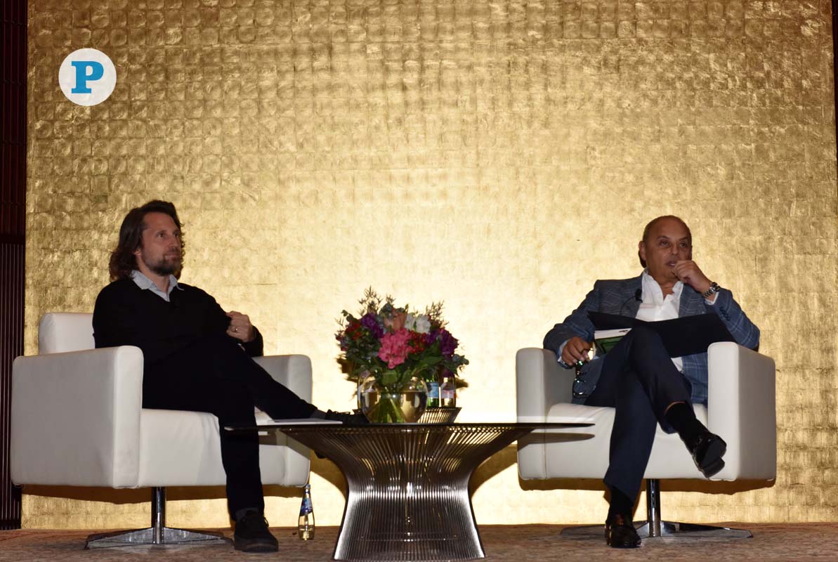 The Pulitzer Prize-winning author Nathan Thrall in conversation with Dean of Georgetown University in Qatar Safwan Masri. Pic: Salim Matramkot/The Peninsula