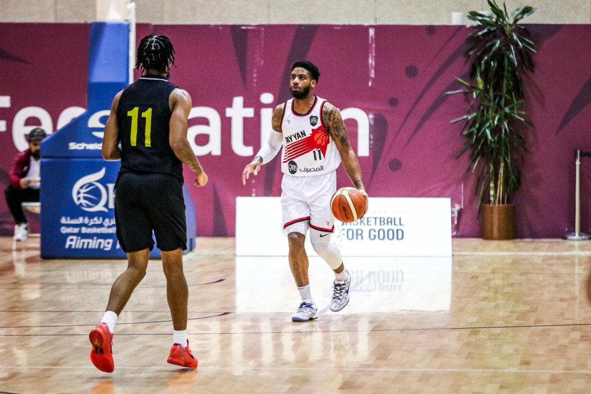 Al Rayyan's Justin Jamel Wright-Foreman (right) in action yesterday.