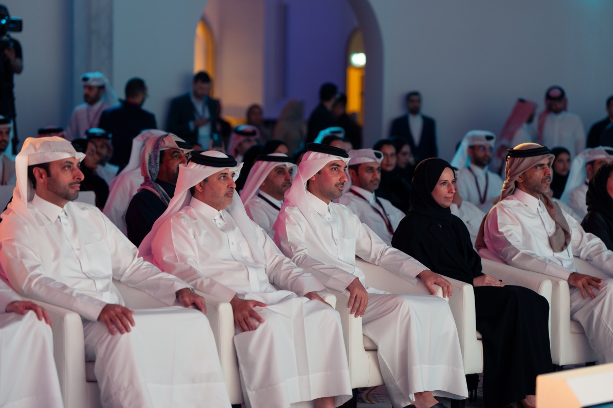 Minister of Environment and Climate Change H E Dr. Abdullah bin Abdulaziz bin Turki Al Subaie (second left), Minister of Social Development and Family H E Buthaina bint Ali Al Jabr Al Nuaimi (second right), Minister of Municipality H E Abdullah bin Hamad bin Abdullah Al Attiyah (first left), and Director of GCO Sheikh Jassim bin Mansour bin Jabor Al Thani (centre), at the event.