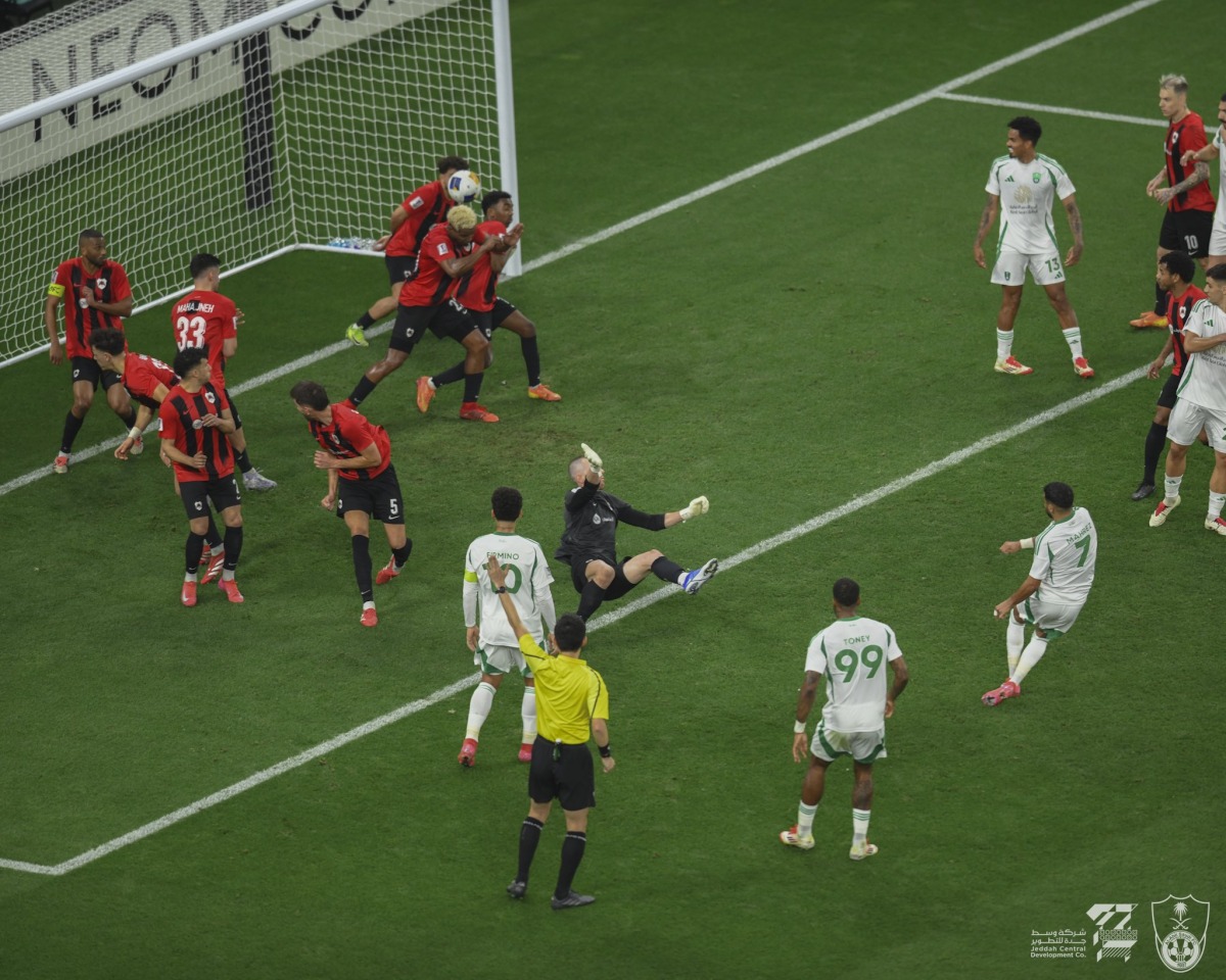 Al Ahli Saudi FC's Riyad Mahrez scores his team's second goal. Pic: ALAHLI_FCEN