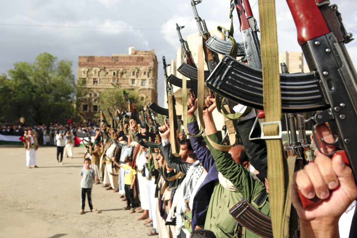  Armed men loyal to the Houthi group participate in an armed tribal rally supporting in Sanaa, Yemen, on March 11, 2025. (Photo by Mohammed Mohammed/Xinhua)
