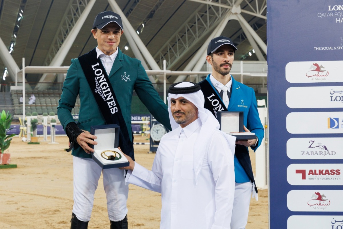 Member of the Qatar Equestrian Federation's Board of Directors Ali bin Yousef Al Rumaihi crowned the podium winners of Big Tour.