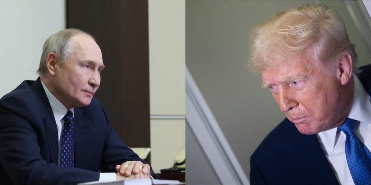 Collage of Putin and Trump. Photos by AFP.