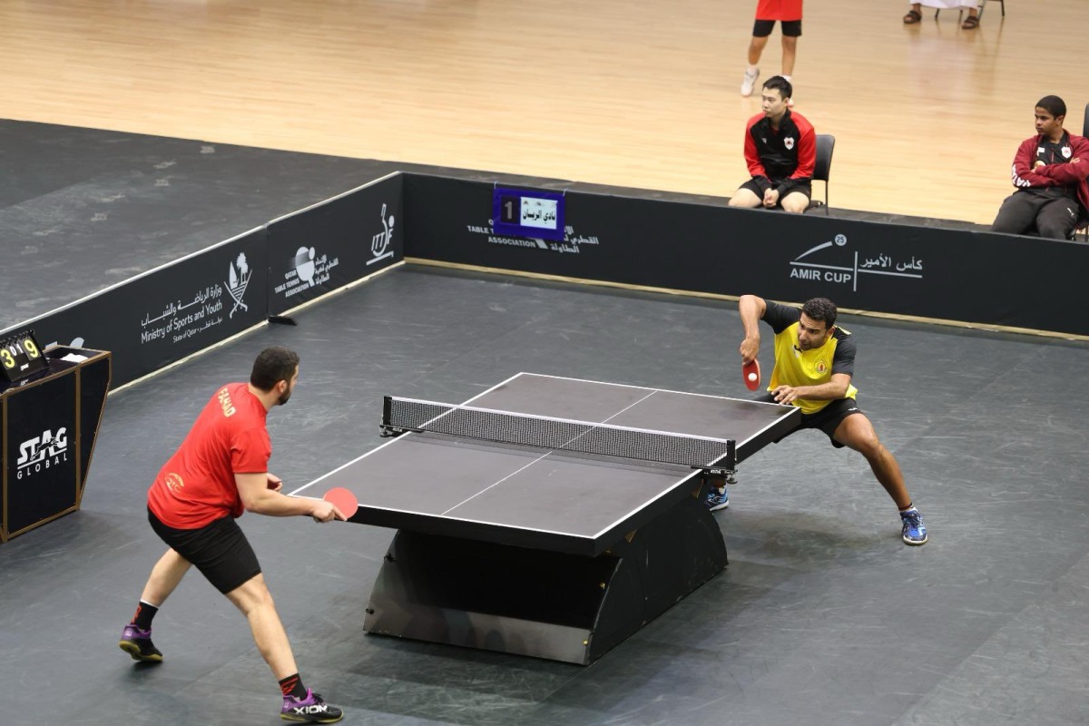 Action during the semi-finals of the Amir Cup Table Tennis Championship.