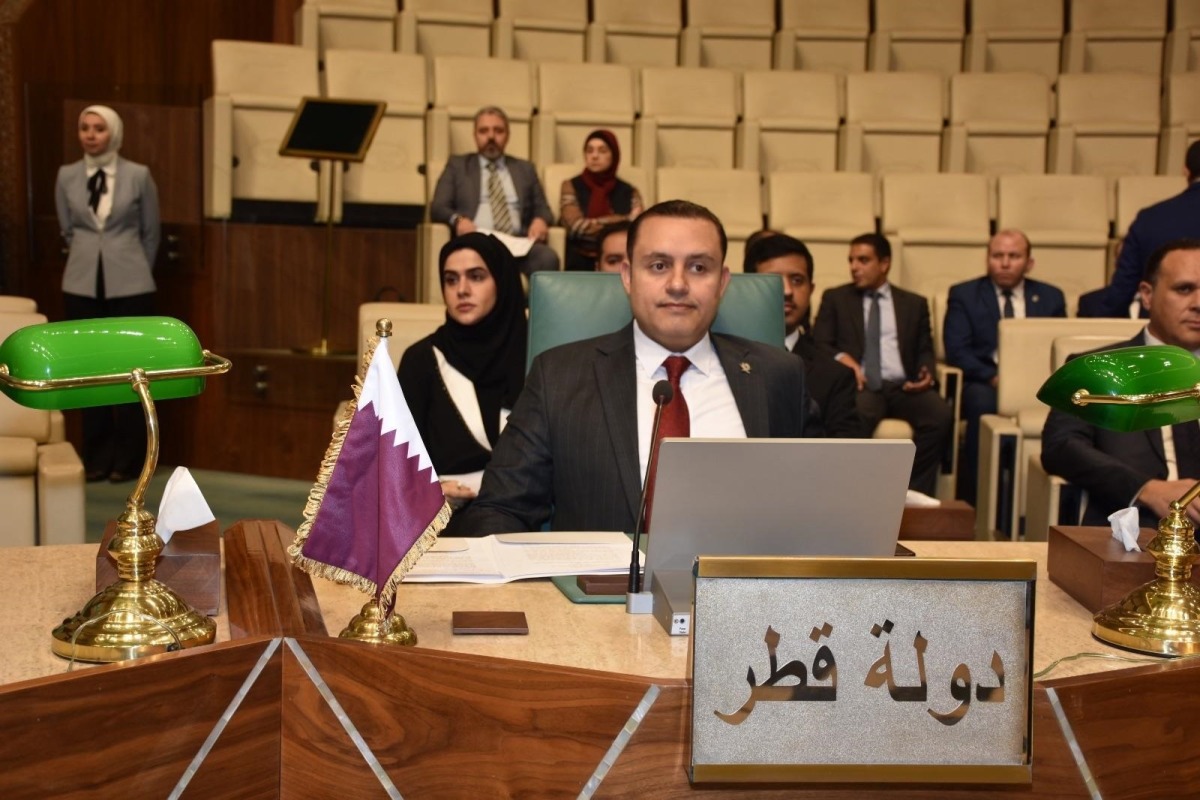 Qatar’s Ambassador to Egypt and Permanent Representative to the League of Arab States H E Tariq Ali Faraj Al Ansari during the meeting.