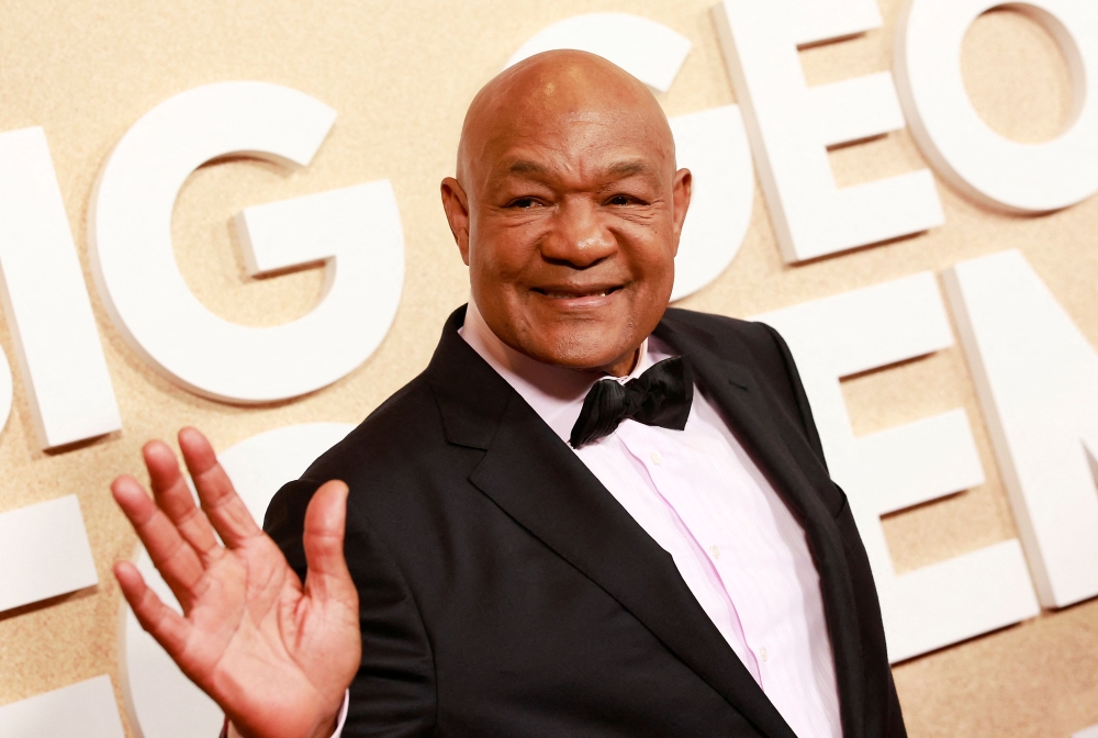 Retired pro-boxer George Foreman arrives for the world premiere of 